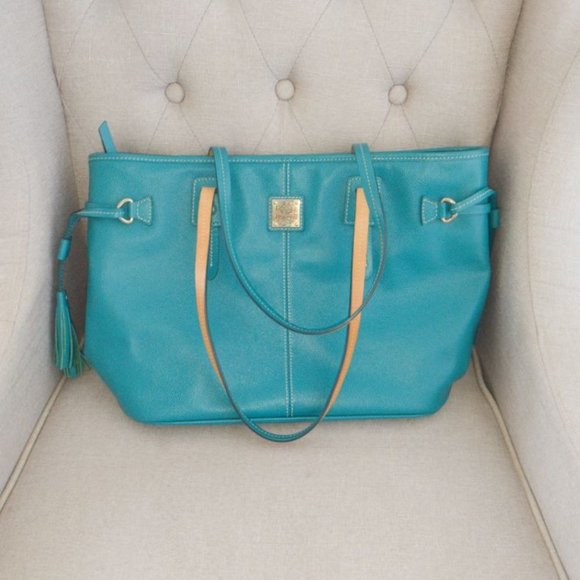 SOLD Dooney & Bourke Davis Tote in Teal - Picture 3 of 12
